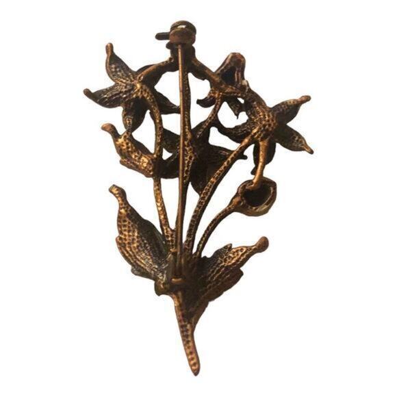 Vintage flower brooch pin - Picture 6 of 6